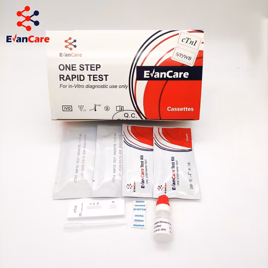 Dispositivo médico para teste de tipagem sanguínea Ck-MB/Ctni/Myo Kit de teste rápido